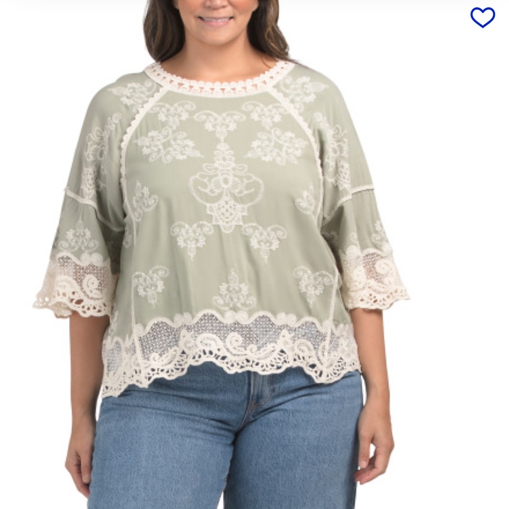 Democracy Green Lace Blouse